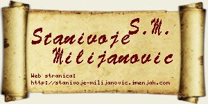 Stanivoje Milijanović vizit kartica